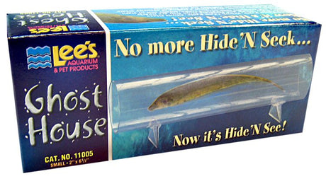 Small - 1 count Lees Ghost House Clear for Aquarium Fish to Hide
