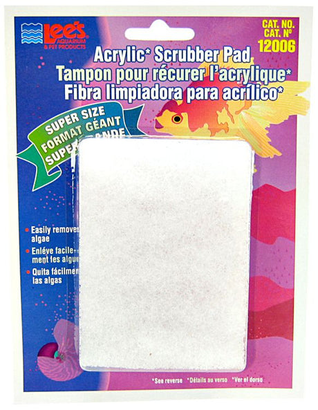 1 count Lees Acrylic Scrubber Pad Easily Removes Algae from Aquariums or Terrariums