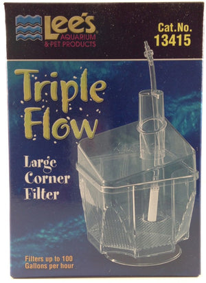 Large - 3 count Lees Triple Flow Corner Aquarium Filter