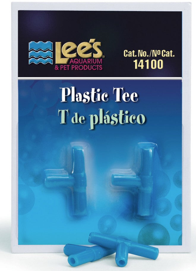 2 count Lees Plastic Tee for Aquarium Airline Tubing