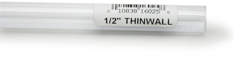1/2"OD - 1 count Lees Thinwall Rigid Tubing Clear
