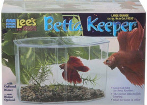 3 count Lees Betta Keeper Hex Dual Aquarium