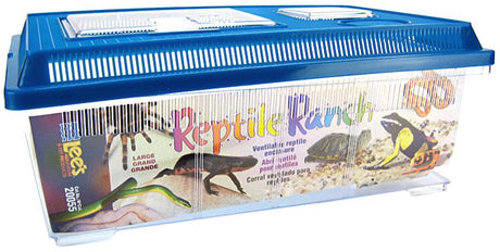 Large - 1 count Lees Reptile Ranch Ventilated Reptile and Amphibian Rectangle Habitat with Lid