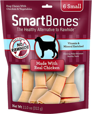 18 count (3 x 6 ct) SmartBones Rawhide Free Chicken Bones Small