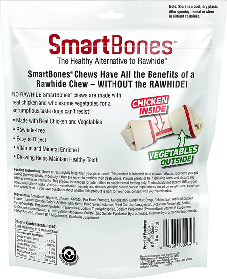 6 count SmartBones Rawhide Free Chicken Bones Small