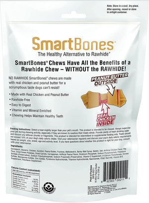 128 count (8 x 16 ct) SmartBones Rawhide Free Peanut Butter Bones Mini