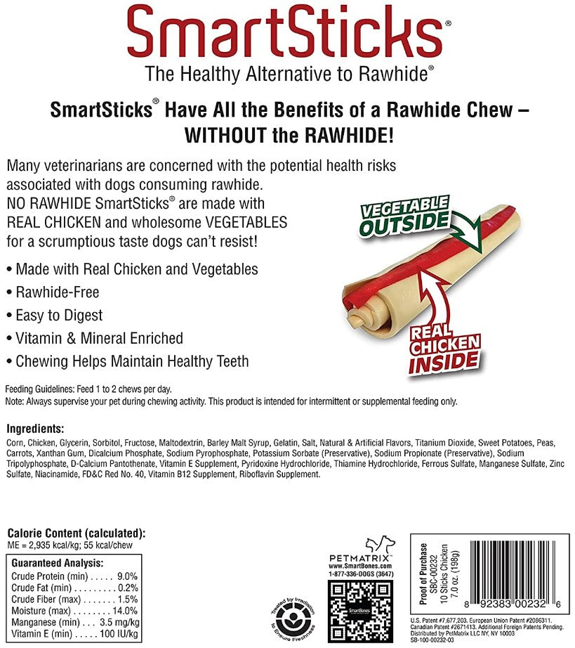 70 count (7 x 10 ct) SmartBones SmartSticks with Real Chicken