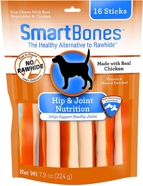 96 count (6 x 16 ct) SmartBones Hip and Joint Care Sticks with Chicken