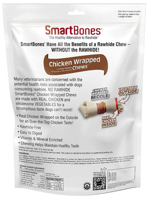 60 count (3 x 20 ct) SmartBones Vegetable and Chicken Wrapped Rawhide Free Dog Bone