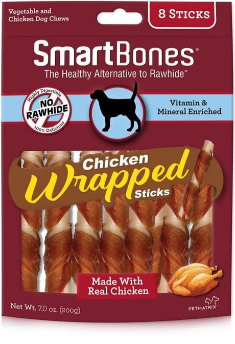 SmartBones Chicken Wrapped Sticks Rawhide Free Dog Chew - PetMountain.com