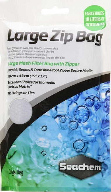 6 count Seachem Large Mesh Zip Bag for Aquarium Filter Media