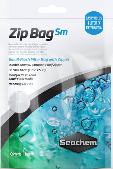 6 count Seachem Small Mesh Zip Bag for Aquarium Filter Media
