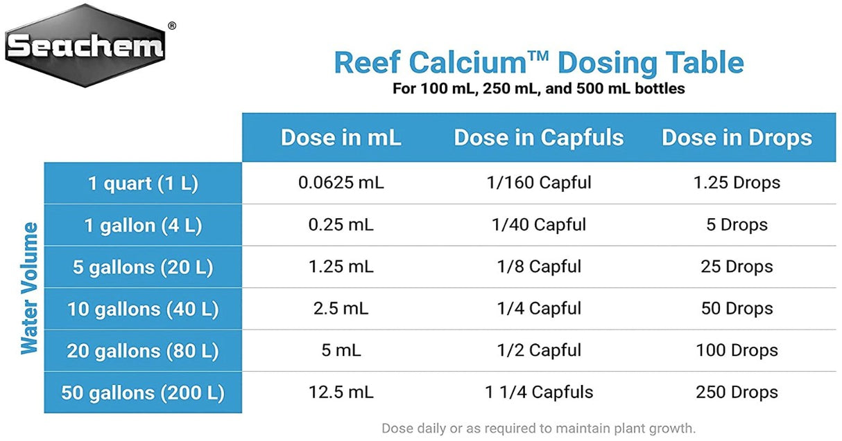 16.9 oz Seachem Reef Calcium Maintains Calcium and Accelerates Coral Groth in Aquariums