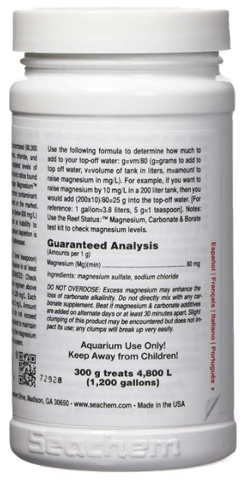 63.6 oz (6 x 10.6 oz) Seachem Reef Advantage Magnesium Raises Magnesium for Aquariums