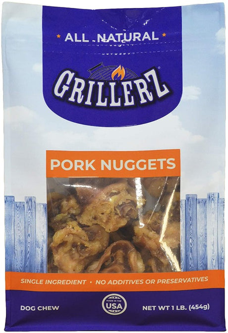9 lb (9 x 1 lb) Grillerz All Natural Pork Nuggets Dog Chew