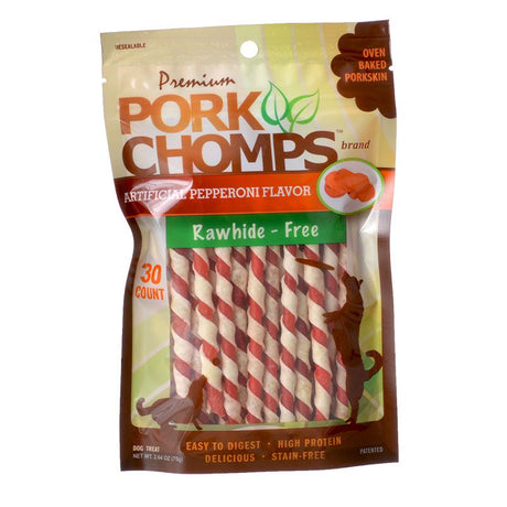 30 count Pork Chomps Pepperoni Flavor Twists