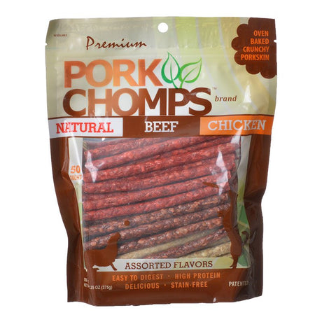 50 count Pork Chomps Premium Assorted Munchy Sticks