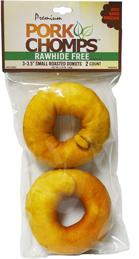 6 count (3 x 2 ct) Pork Chomps Roasted Donuts 3" Dog Treat