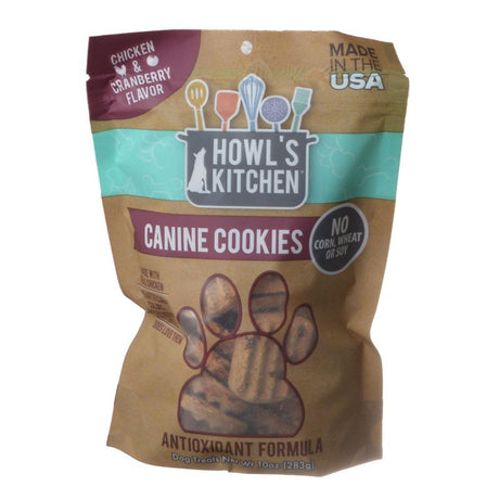 200 oz (20 x 10 oz) Howls Kitchen Canine Cookies Antioxidant Formula Chicken and Cranberry