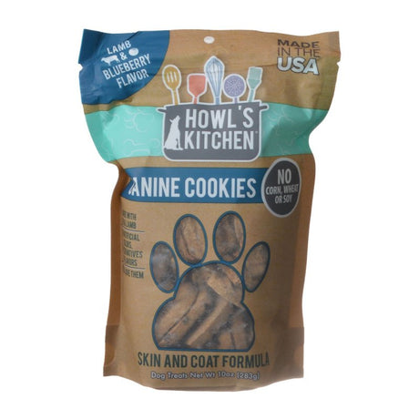 Howls Kitchen Canine Cookies Skin and Coat Formula Lamb and Blueberry - PetMountain.com