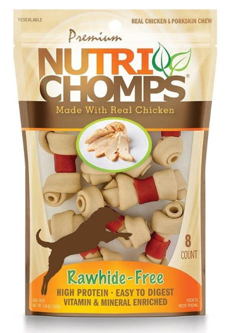 Pork Chomps Premium Nutri Chomps Chicken Wrapped Knots Mini - PetMountain.com