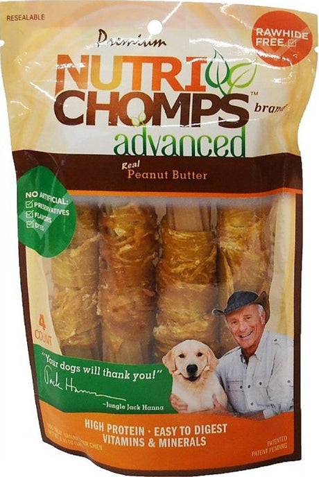 24 count (6 x 4 ct) Nutri Chomps Advanced Twists Dog Treat Peanut Butter Flavor