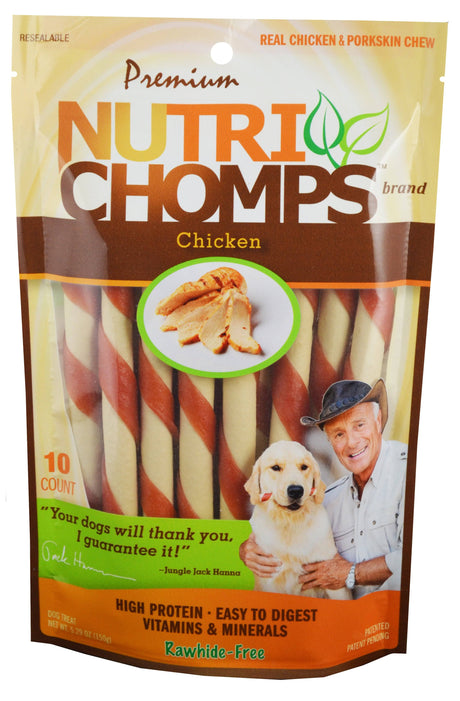 10 count Nutri Chomps Mini Twist Dog Treat Chicken Flavor