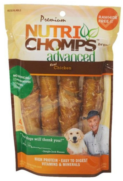 4 count Nutri Chomps Advanced Twists Dog Treat Chicken Flavor