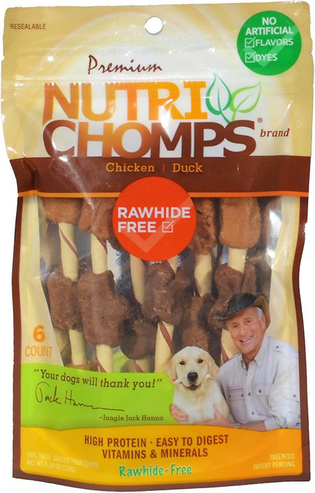 6 count Nutri Chomps Chicken and Duck Kabobs Dog Treat