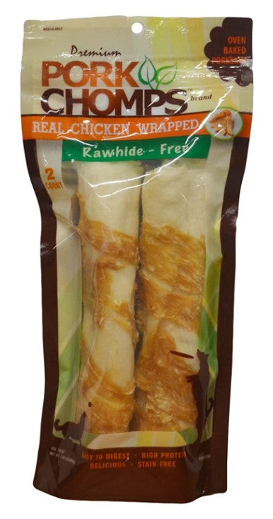 12 count (6 x 2 ct) Pork Chomps Real Chicken Wrapped Rolls