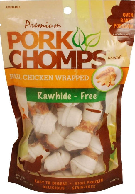 Pork Chomps Real Chicken Wrapped Knotz Mini - PetMountain.com