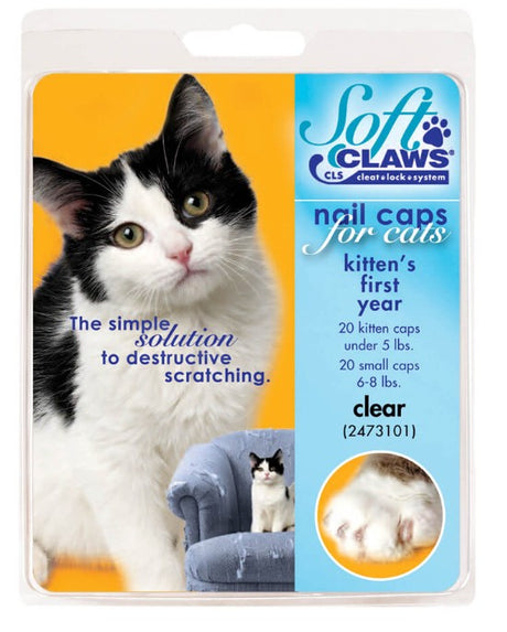 Kitten - 40 count Soft Claws Nail Caps for Cats Clear