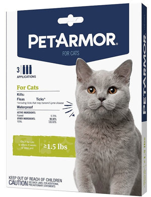 9 count (3 x 3 ct) PetArmor Flea and Tick Treatment for Cats (Over 1.5 Pounds)