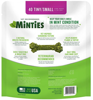 40 count Sergeants Minties Dental Treats for Dogs Tiny Small