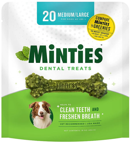 20 count Sergeants Minties Dental Treats for Dogs Medium Large