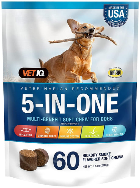 240 count (4 x 60 ct) Sergeants VetIQ 5-in-One Multi-Benefit Soft Chews for Dogs