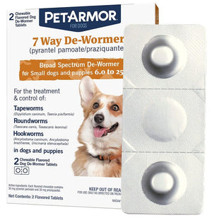 6 count (3 x 2 ct) PetArmor 7 Way De-Wormer for Small Dogs and Puppies 6-25 Pounds