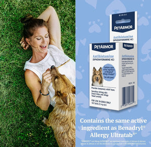 100 count PetArmor Antihistamine Medication for Allergies for Dogs