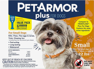6 count PetArmor Plus Flea and Tick Treatment for Small Dogs (5-22 Pounds)
