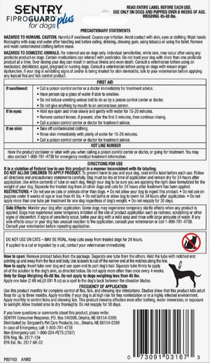Sentry FiproGuard Plus IGR Flea and Tick Control for Large Dogs - PetMountain.com