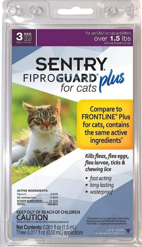 Sentry FiproGuard Plus Flea and Tick Control for Cats and Kittens - PetMountain.com