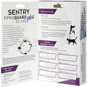 6 count Sentry FiproGuard Plus Flea and Tick Control for Cats and Kittens