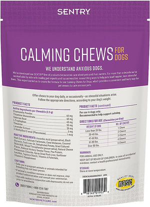 180 count (3 x 60 ct) Sentry Calming Chews for Dogs