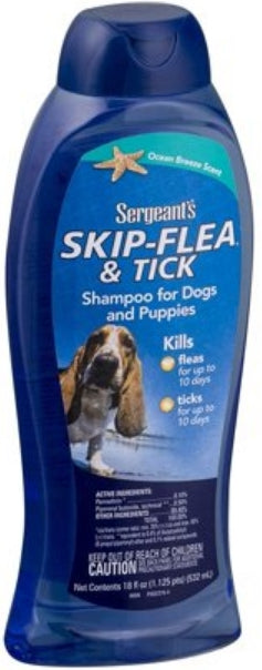 54 oz (3 x 18 oz) Sergeants Skip-Flea Flea and Tick Shampoo for Dogs Ocean Breeze Scent