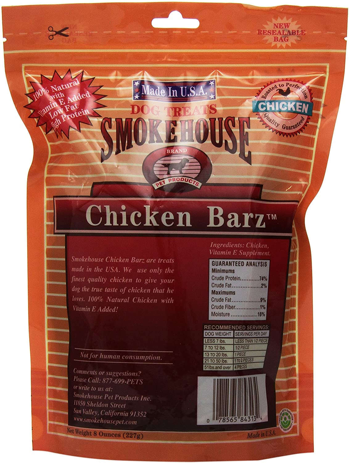 40 oz (5 x 8 oz) Smokehouse Chicken Barz Dog Treats