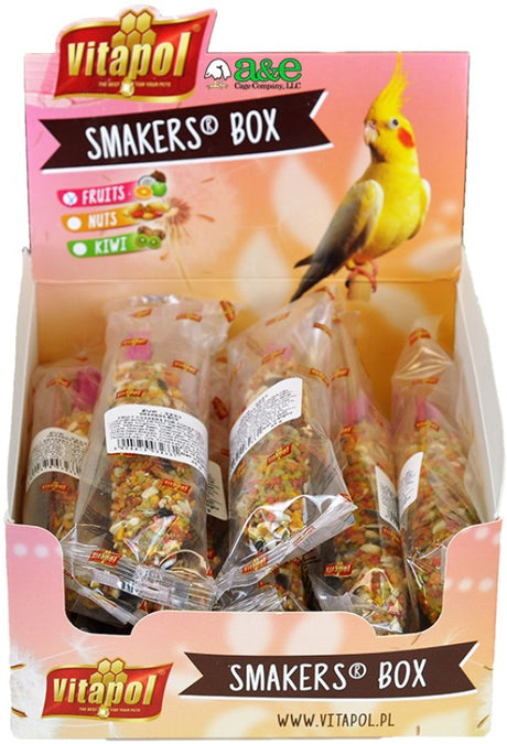 12 count AE Cage Company Smakers Cockatiel Fruit Treat Sticks