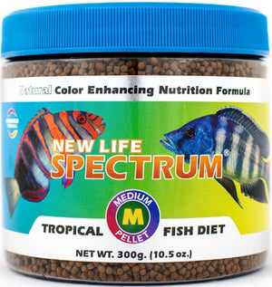 900 gram (3 x 300 gm) New Life Spectrum Tropical Fish Food Medium Sinking Pellets