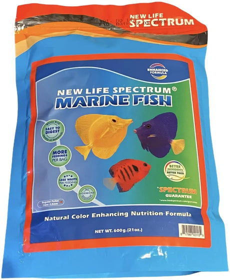 600 gram New Life Spectrum Marine Fish Food Regular Sinking Pellets