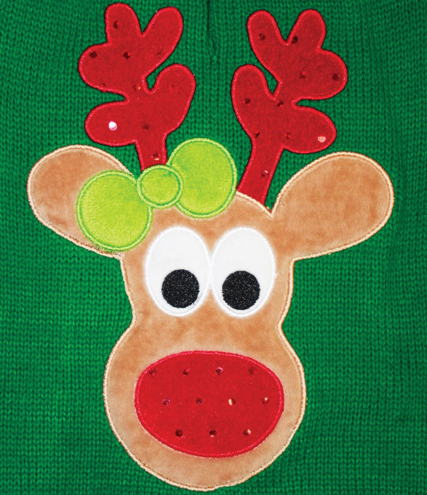 Fashion Pet Green Reindeer Dog Sweater - PetMountain.com