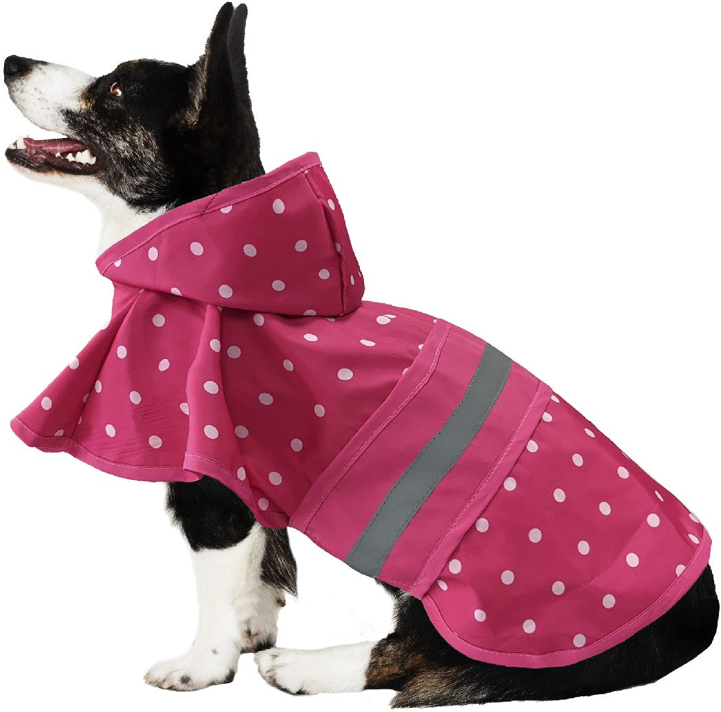 Fashion Pet Polka Dot Dog Raincoat Pink - PetMountain.com